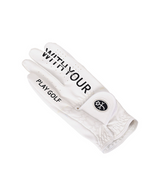 Castelbajac Men's Synthetic Leather Slogan Gloves - White