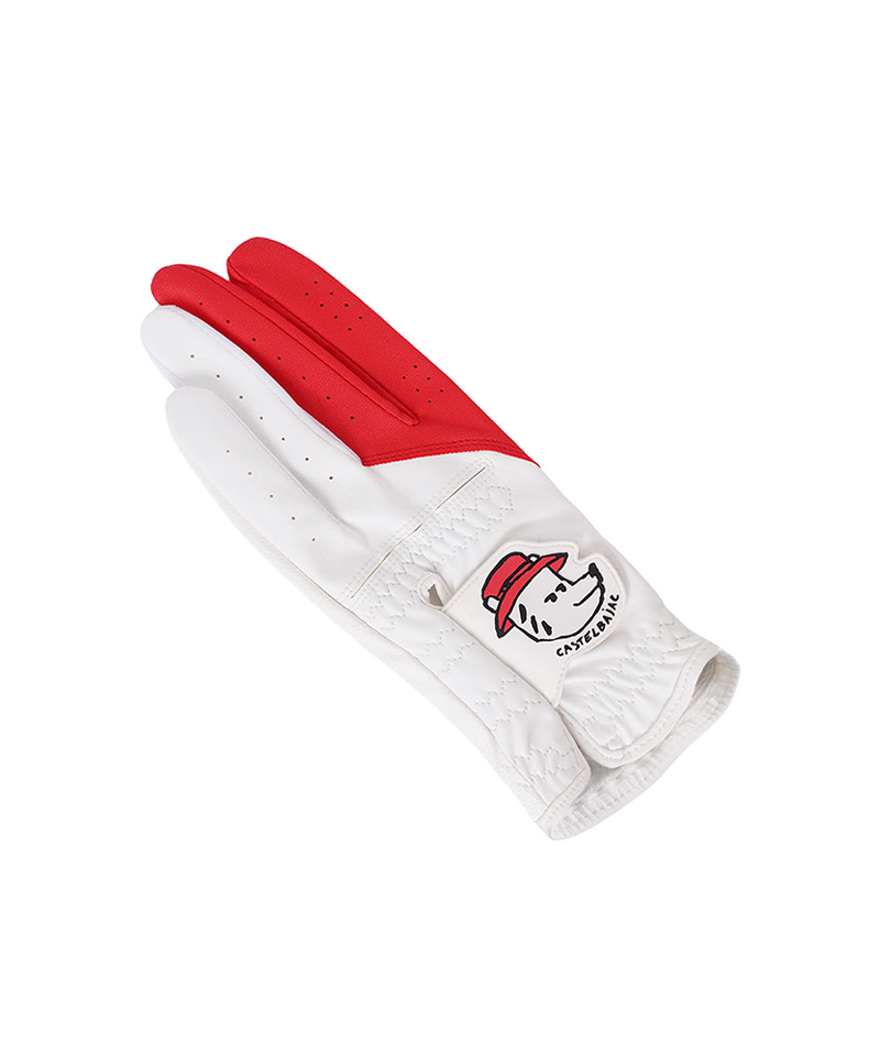 Castelbajac Men's Synthetic Leather Character Gloves - Red