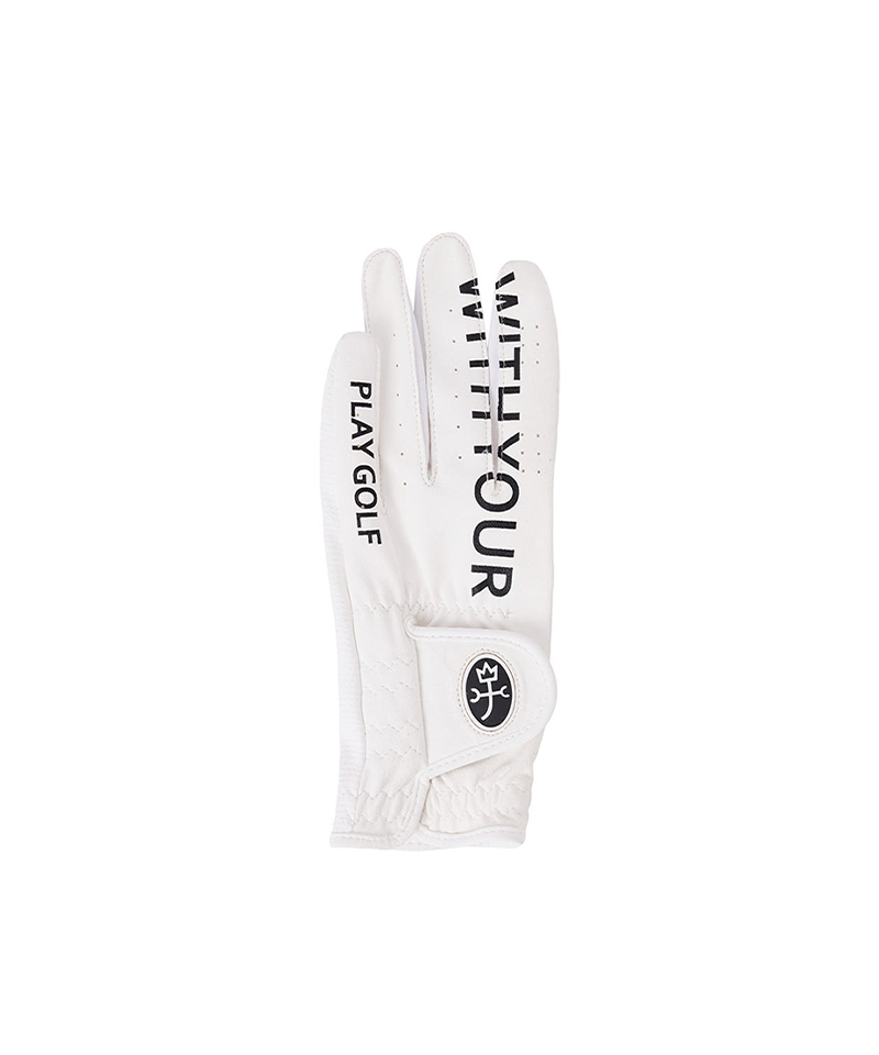 Castelbajac Women's Synthetic Leather Slogan Two-Handed Gloves - White