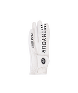 Castelbajac Women's Synthetic Leather Slogan Two-Handed Gloves - White