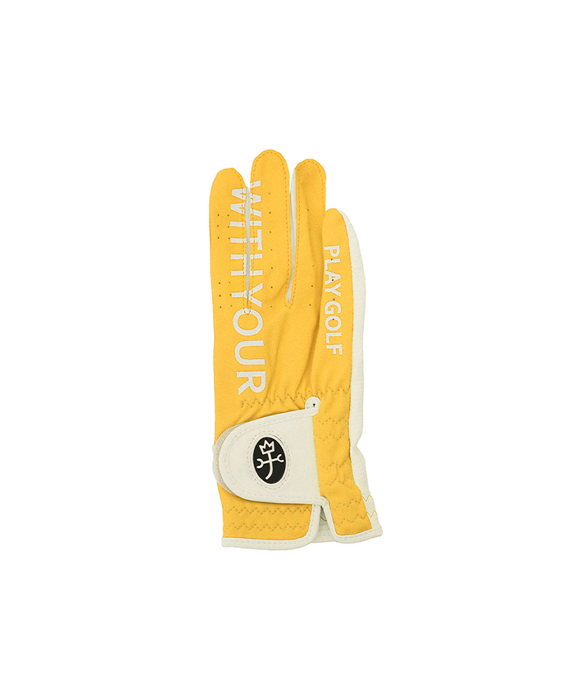 Castelbajac Women's Synthetic Leather Logo Two-Handed Gloves - Yellow