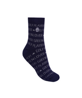 Castelbajac Men's Lettering Pattern Point Mid-calf Socks - Navy