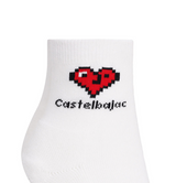 Castelbajac Women's Heart Point Mid-calf Socks - White