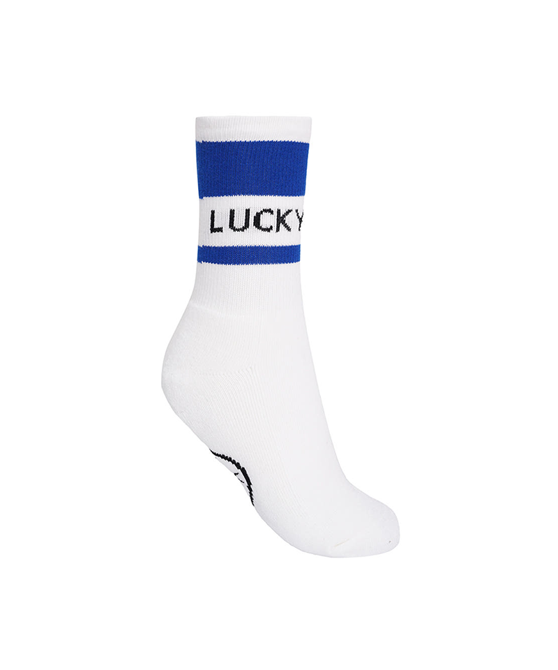 Castelbajac Women's Color Block Slogan Long Socks - Blue
