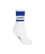 Castelbajac Women's Color Block Slogan Long Socks - Blue