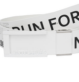 Castelbajac Men's Print Buckle Belt - White