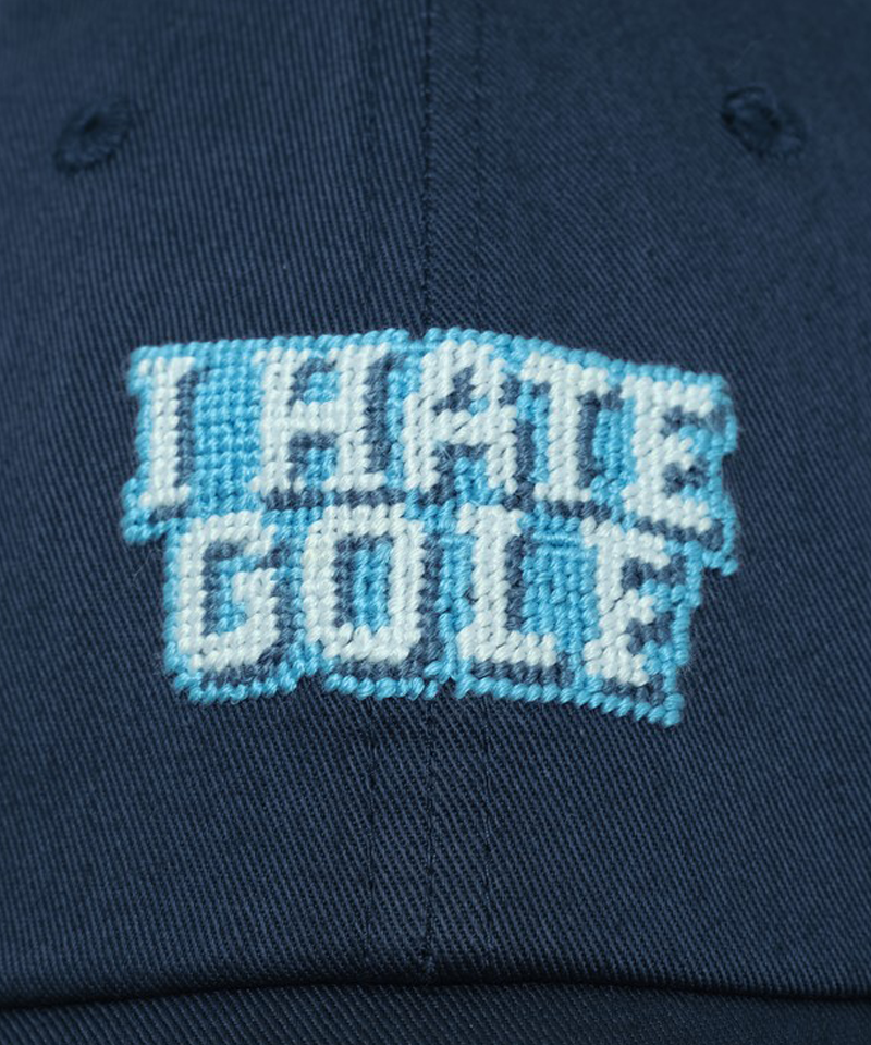 LOLONG I Hate Golf Needle Point Hat - Navy