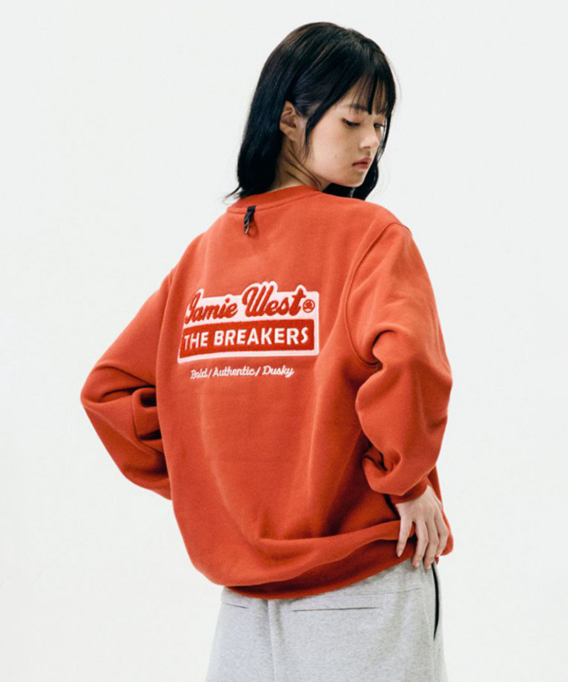 Jamie West Boucle Applique Brushed Sweatshirts - Orange