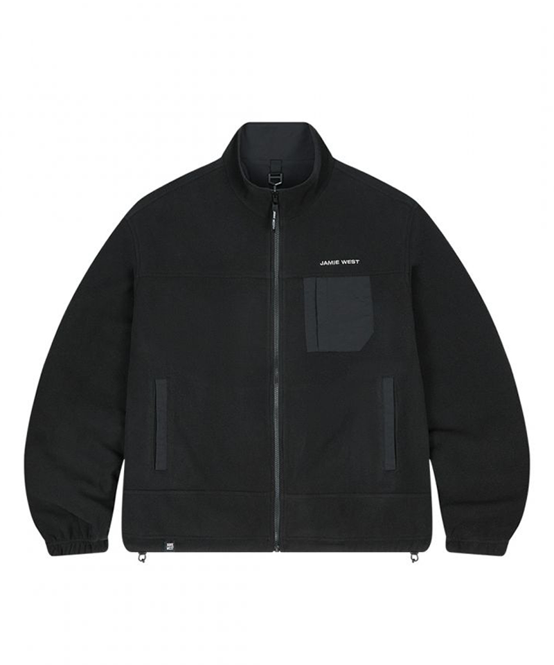 Jamie West Fleece Nylon Reversible Jumper - Black