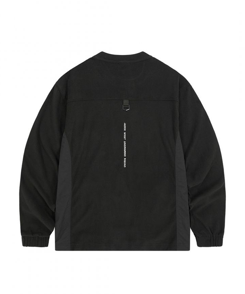 Jamie West Light Fleece Nylon Pocket Pullover - Black