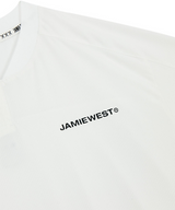 Jamie West Logo Performance Henley Collar T-Shirts - White
