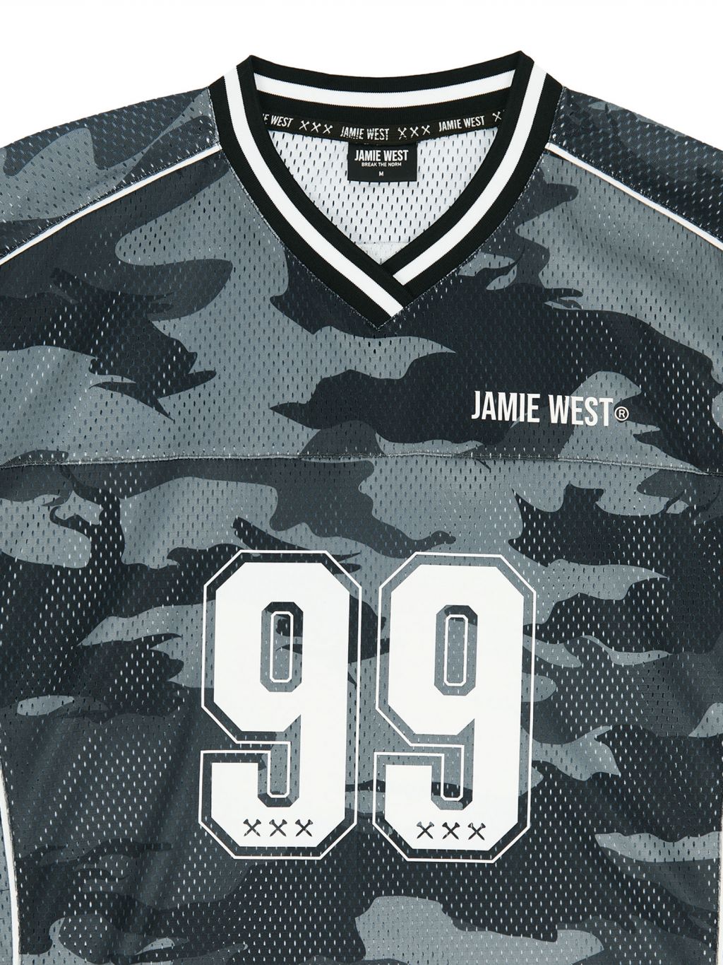 Jamie West No.99 Vneck Mesh Camo T-Shirts - Black