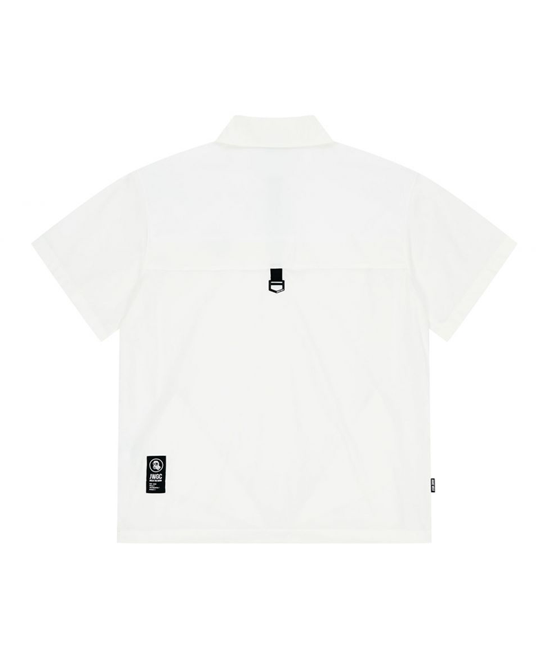 Jamie West Nylon Half Zip-up Ventilation P-Shirts - White