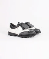 Giclee Unisex Classy Combi Premium Leather Golf Shoes - Black