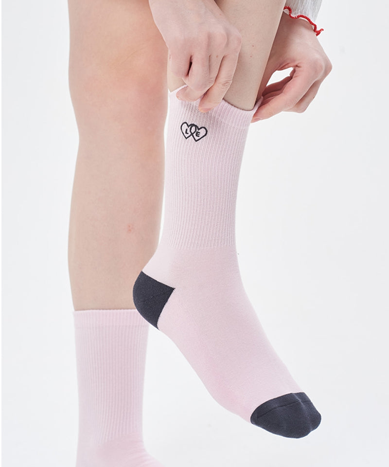 LE SONNET Two Hearts Socks - 2 Colors