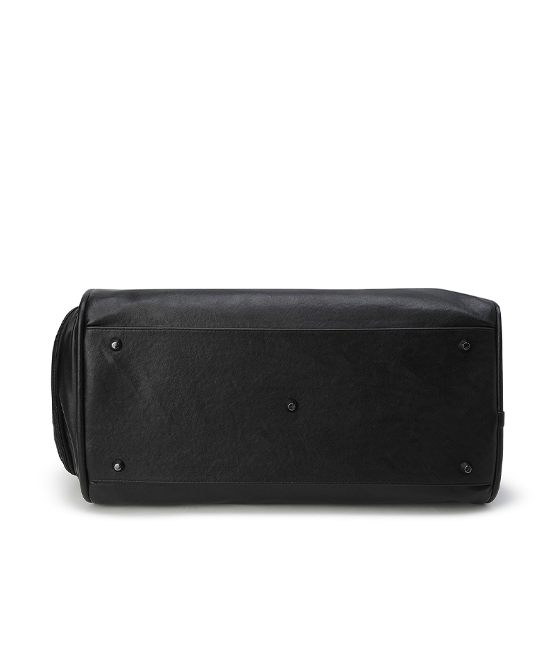 Uni Vintage Leather Boston Bag - Black