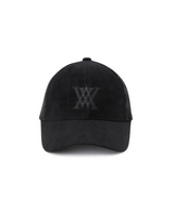 ANEW black suede-look baseball cap with embroidered tonal logo