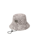 White logo mosaic reversible bucket golf hat, detail view