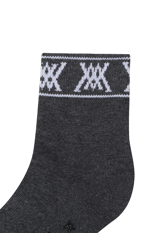 Women's Stripe Logo Middle Socks - Dark Grey