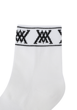 Women's Stripe Logo Middle Socks - White