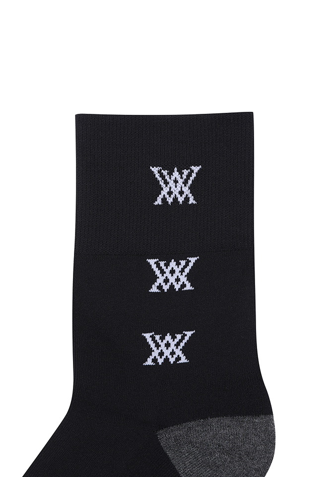 Women's Two Way Middle Socks - Black