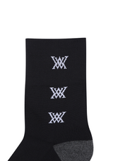 Women's Two Way Middle Socks - Black