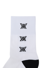 Women's Two Way Middle Socks - White