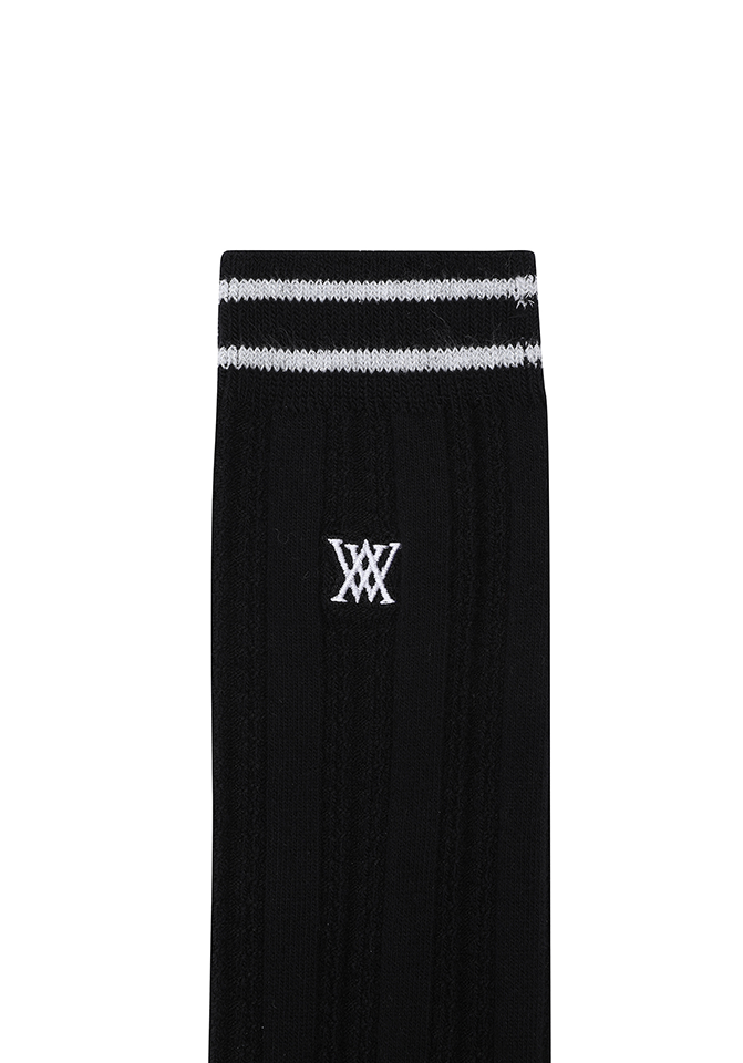 Women's Shiny Knee Socks - Black