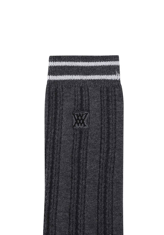 Women's Shiny Knee Socks - Dark Grey