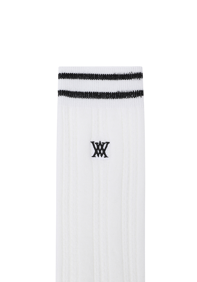 Women's Shiny Knee Socks - White