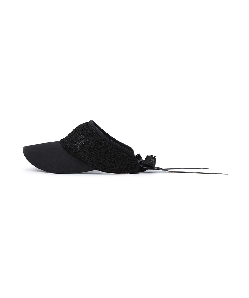Women's Paisely Raffia Cap - Black