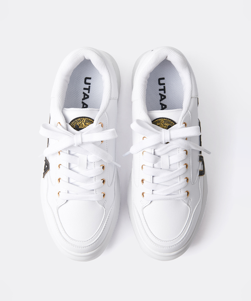UTAA Women's Gilt Bold Logo Platform Sneakers - White