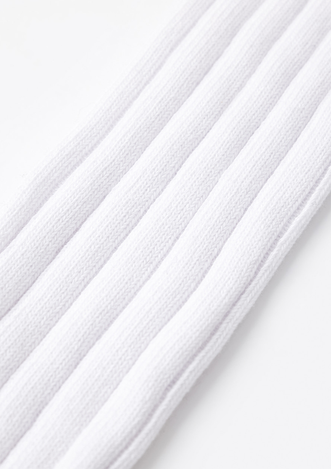 UTAA Women's Laurel Frill Ribbon Knee Socks - White