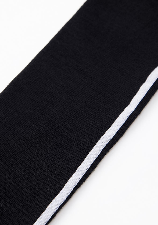 UTAA Women's Muted Shade Color Line Over Knee Socks - Black