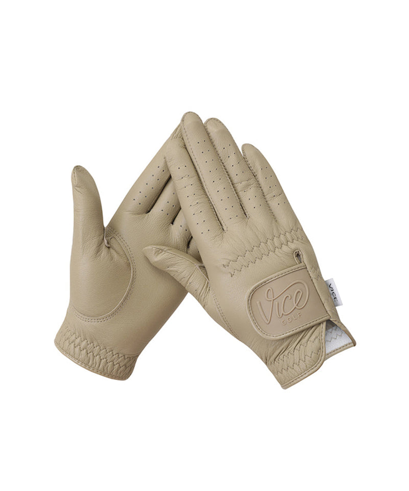 Vice Golf Atelier Women's Logo Gloves (BOTH HANDS) - Beige