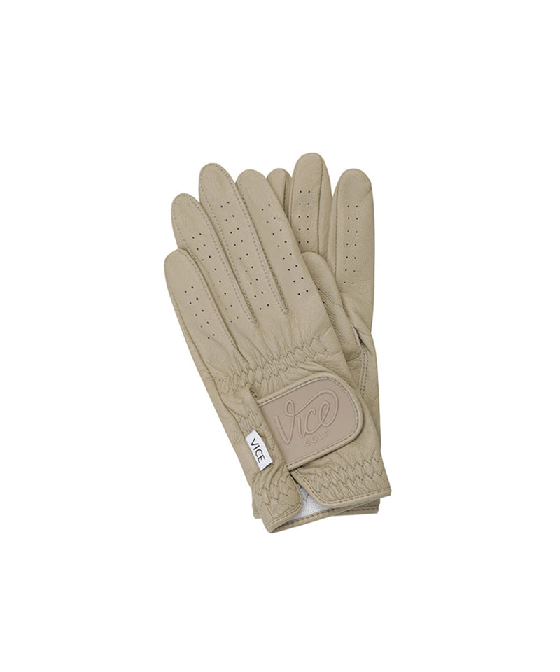 Vice Golf Atelier Women's Logo Gloves (BOTH HANDS) - Beige