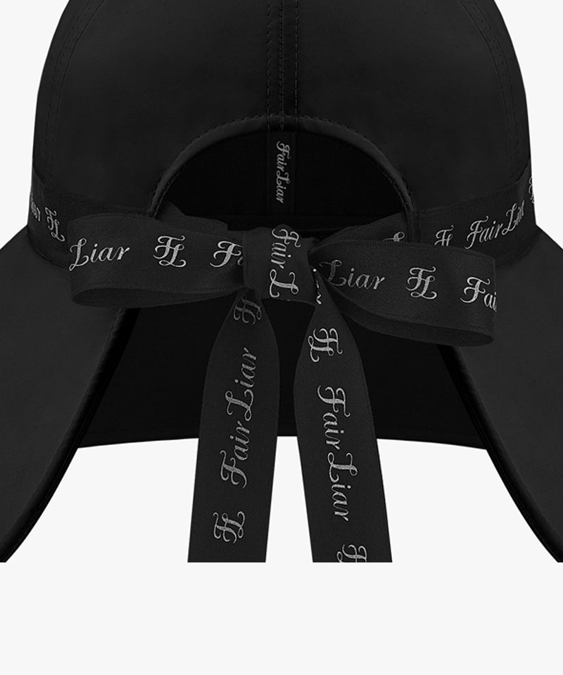 FAIRLIAR Logo Tape Wide Bucket Hat - Black