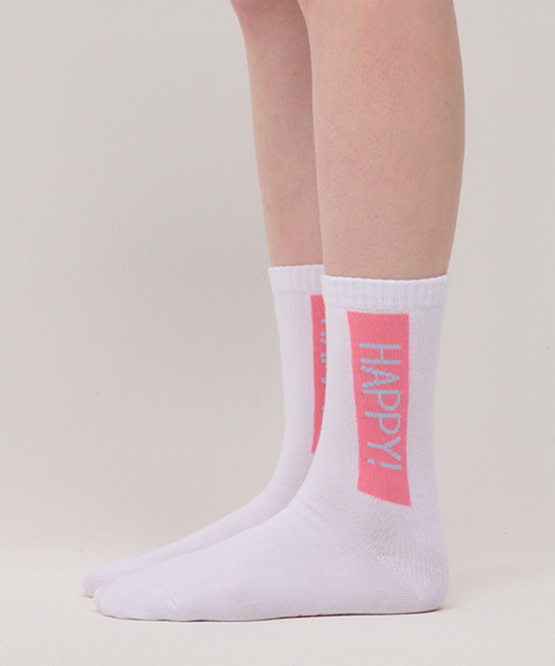 MACKY Golf: Always Happy Socks - White