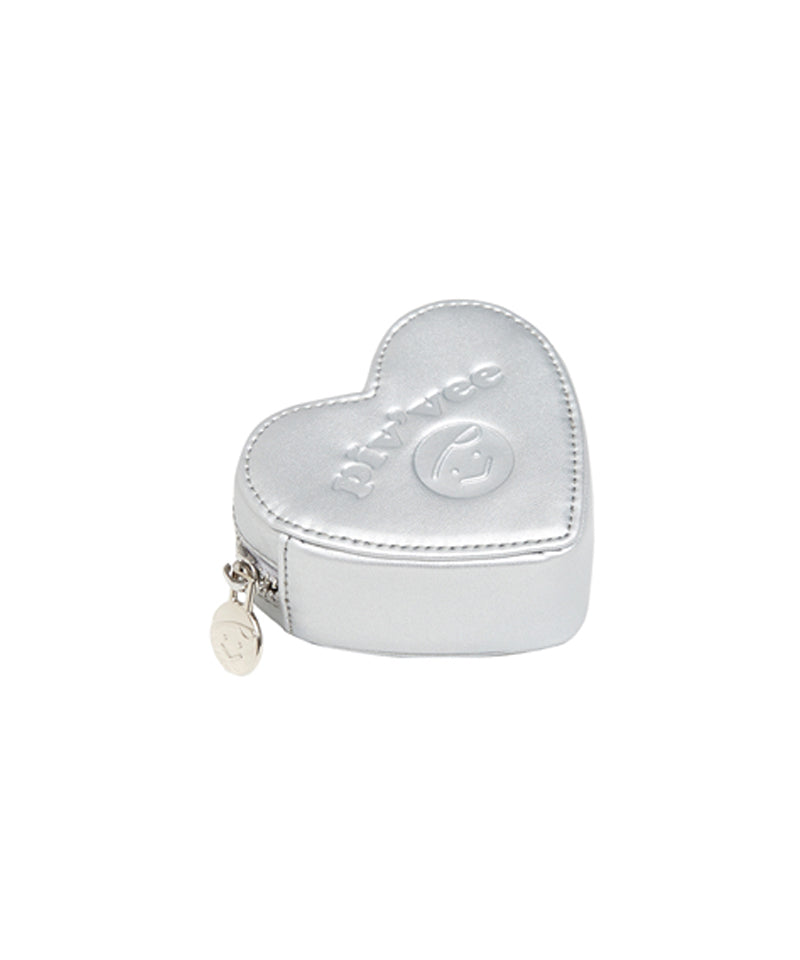 PIV'VEE Heart Pouch Bag - Space Silver