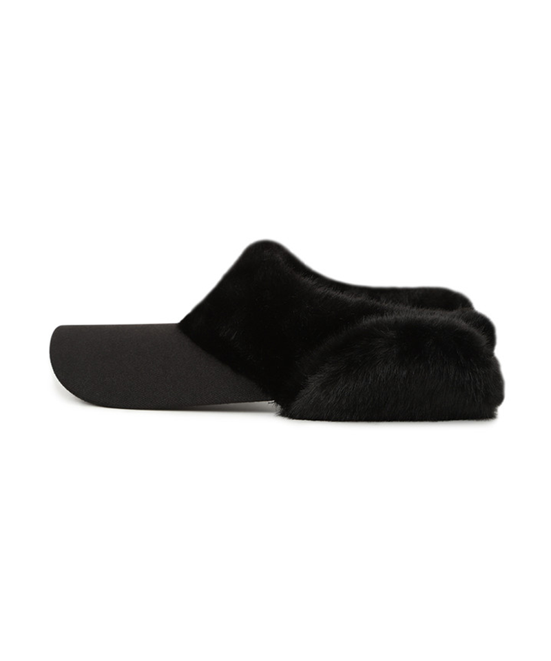 Amazing Cre Women's Fur Trimming Visor - Black
