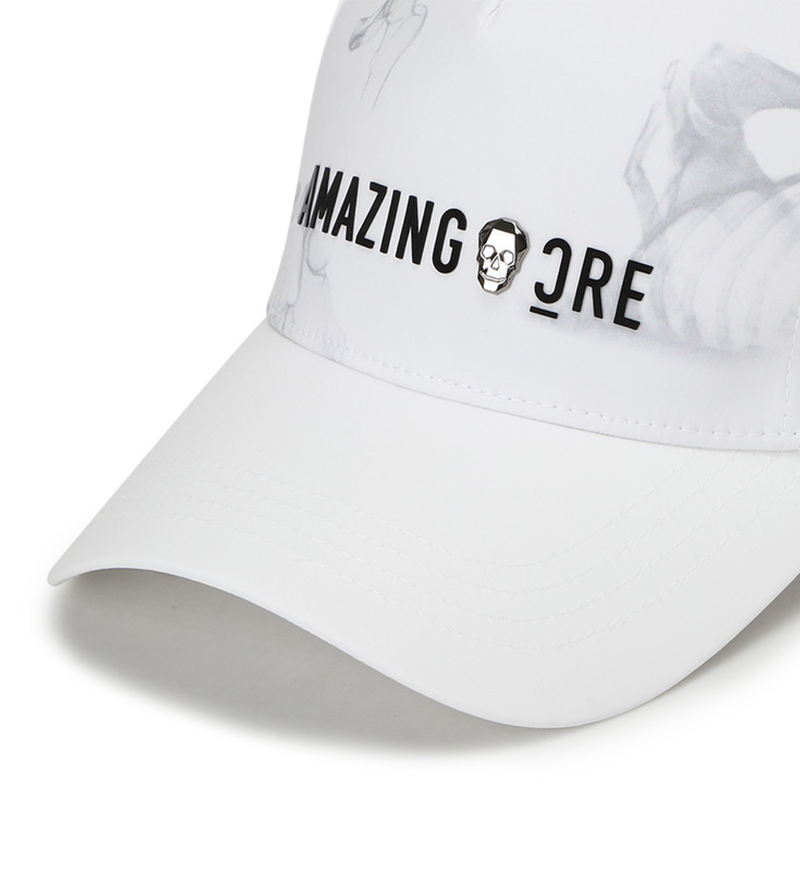 Amazing Cre Unisex 5 Stripe Mesh Cap - White