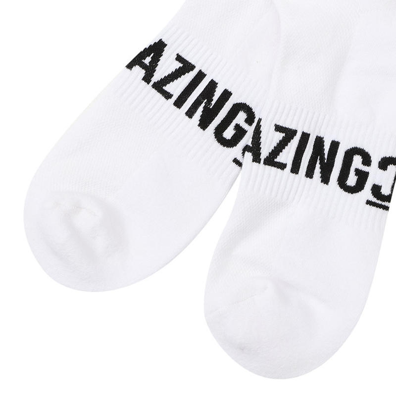 Amazing Cre Logo Point Sneakers Socks - White