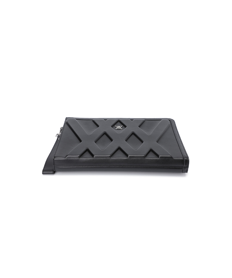 Uni Logo Intaglio Clutch - Black