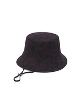 Unisex Flower Pattern Reversible Bucket Hat - Black