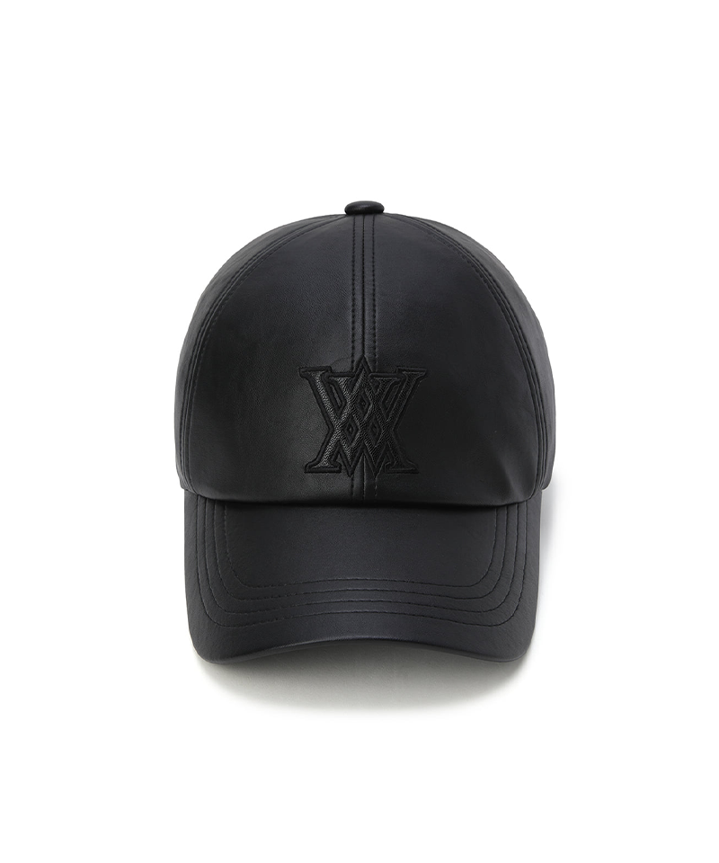 Unisex Leather Like Cap - Black