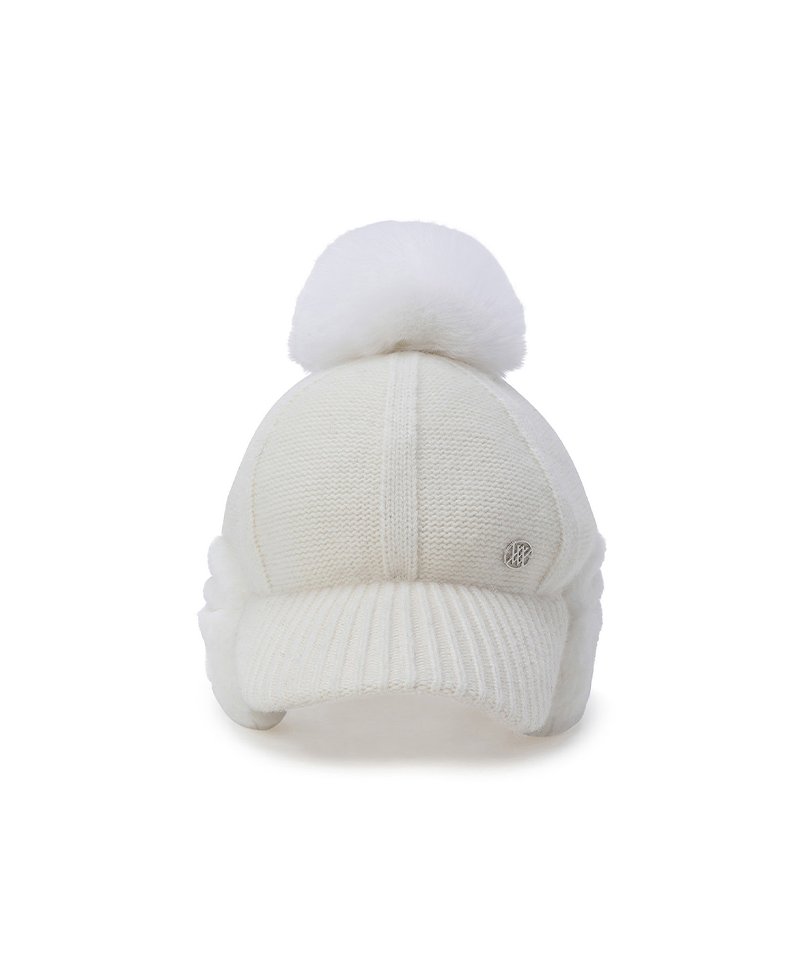Women's Line Knit Ballcap - Cream