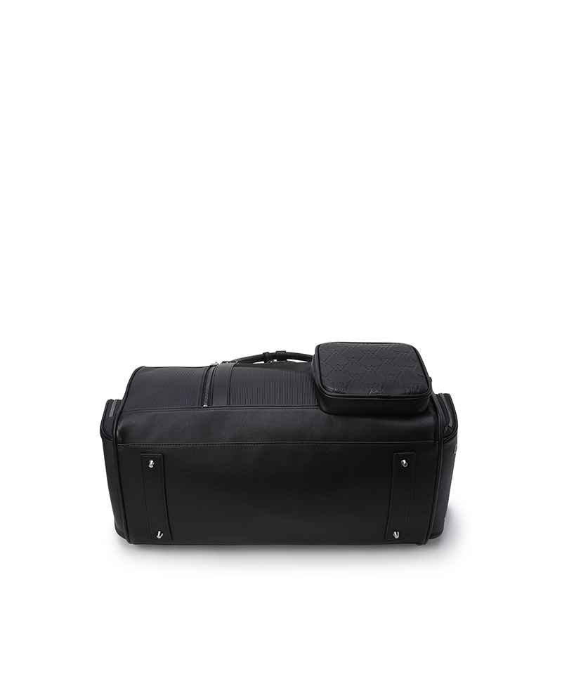 Unisex Fabric Mix Boston Bag - Black