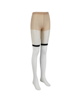 Women's Color Block Stocking - White
