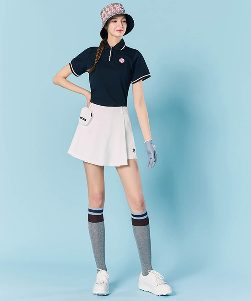 Orange Label Two-Tone Color Blocking Knee Socks - Gray