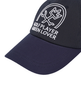 Castelbajac Men's Stripe Slogan Embroidery Point Ball Cap - Navy